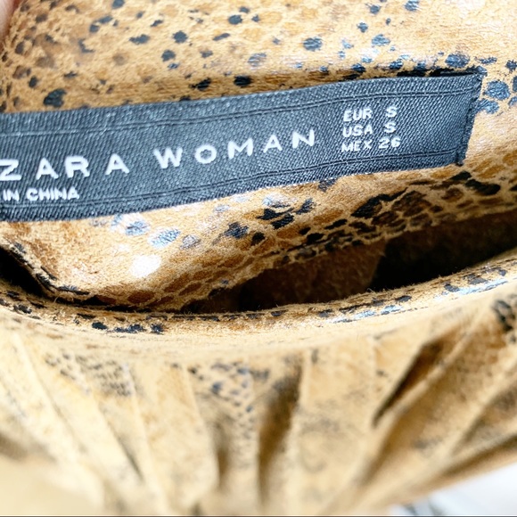 Zara Snakeskin Pleated Midi Skirt - Picture 4 of 6